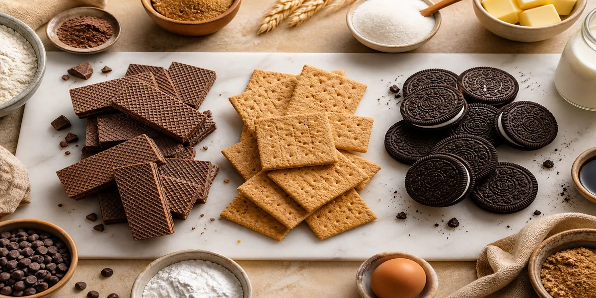 Chocolate wafers compared with graham crackers and sandwich cookies